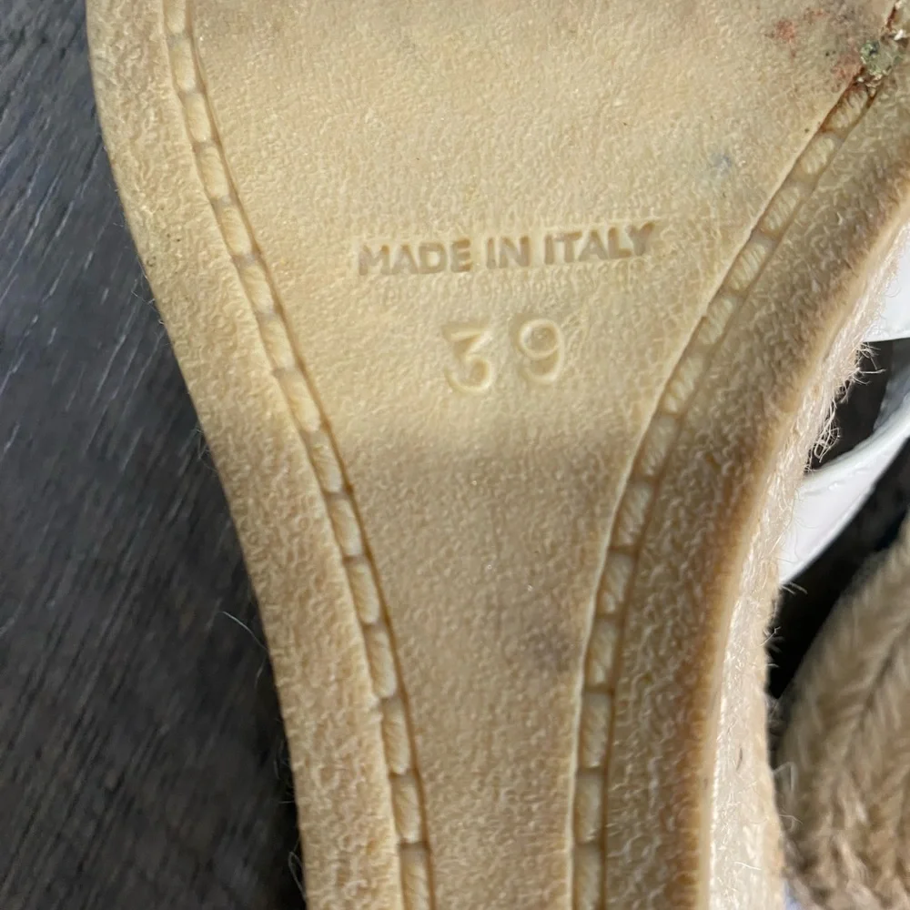 BURBERRY Wedge Patent Leather Espadrille Sandals - Picture 6 of 8